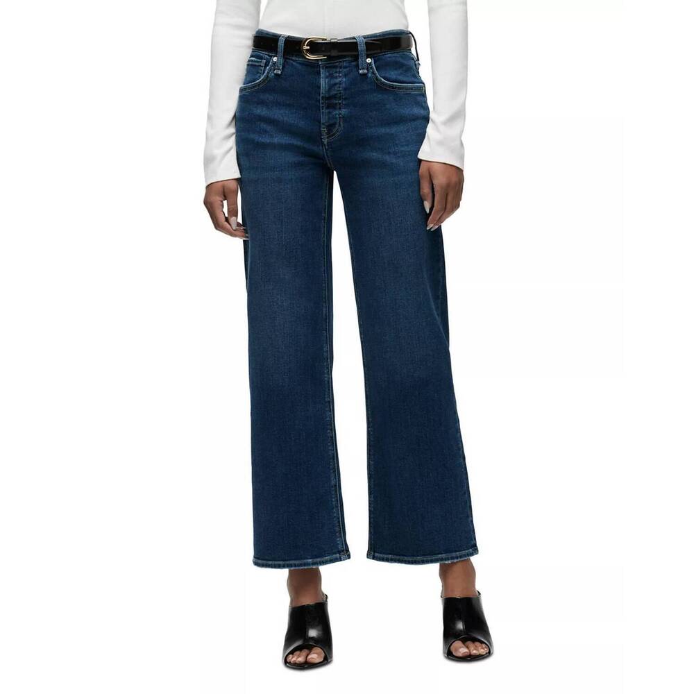 NEW HUDSON rosie high rise wide leg ankle jeans in fusion